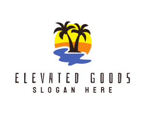 Summer Coconut Tree logo design