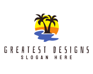 Summer Coconut Tree logo design