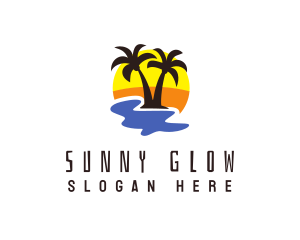 Summer Coconut Tree logo design