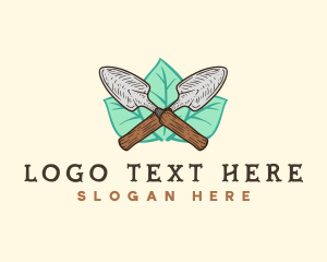 Trowel Tool Leaves logo