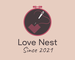 Heart Love Embroidery logo design