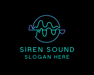 Neon Sound Wave logo design