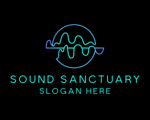 Neon Sound Wave logo design