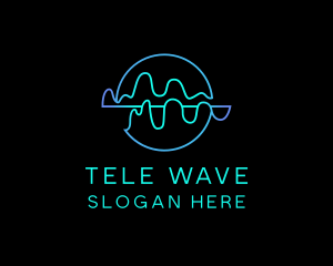 Neon Sound Wave logo design