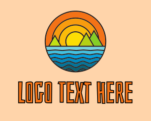 Multicolor Ocean Island  Logo