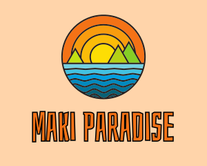 Multicolor Ocean Island  logo design