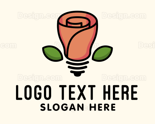 Rose Lightbulb Floral Fixture Logo