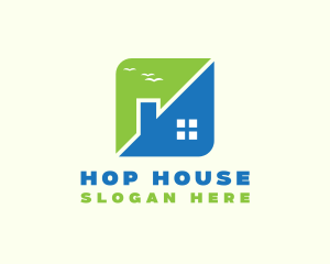 Modern Split House logo design