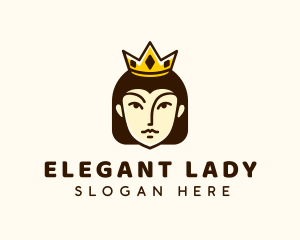 Lady Queen Crown logo design