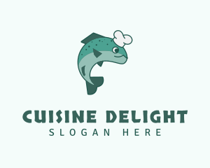 Salmon Fish Chef logo design