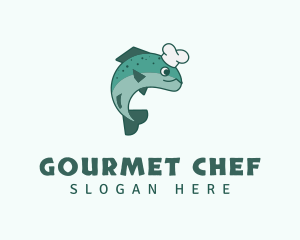 Salmon Fish Chef logo design