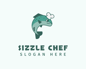 Salmon Fish Chef logo design