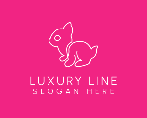 Pet Rabbit Line Art logo design