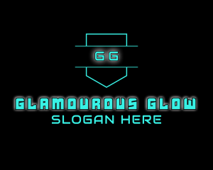 Neon Futuristic Gamer logo design