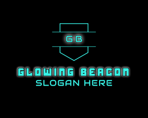 Neon Futuristic Gamer logo design