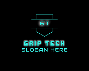 Neon Futuristic Gamer logo design