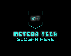 Neon Futuristic Gamer logo design