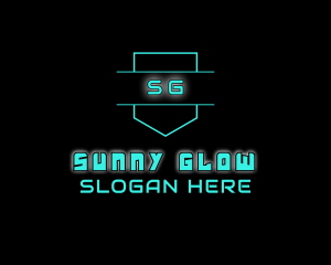 Neon Futuristic Gamer logo design