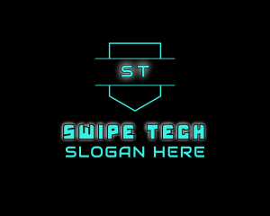 Neon Futuristic Gamer logo design