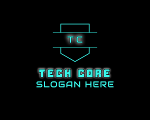 Neon Futuristic Gamer logo design