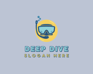 Snorkeling Goggles Watersports logo design