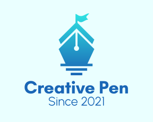 Ship Writing Pen  logo design