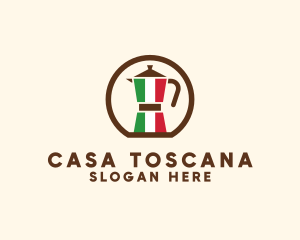 Italy Moka Pot logo design