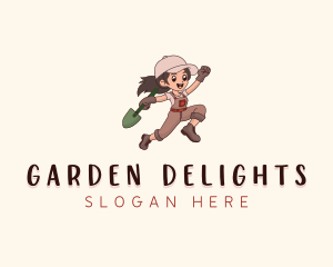 Shovel Landscaper Gardening logo design