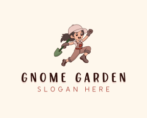 Shovel Landscaper Gardening logo design