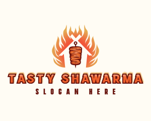 Kebab Grill Flame logo design