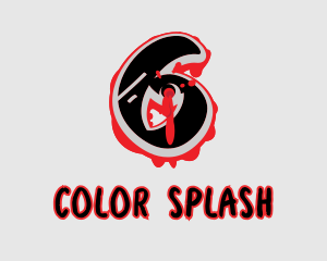 Splatter Graffiti Number 6 logo