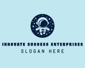 Moon Planet Astronaut logo design