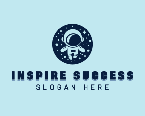 Moon Planet Astronaut logo design