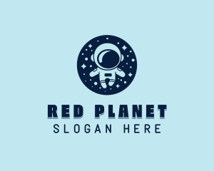 Moon Planet Astronaut logo design