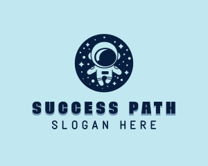 Moon Planet Astronaut logo design