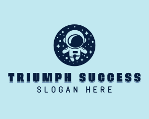 Moon Planet Astronaut logo design