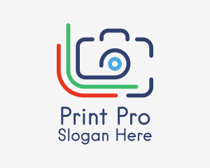 Minimalist Printing Camera  logo design