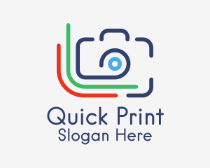 Minimalist Printing Camera  logo design