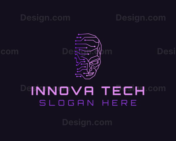 Technology Circuit Head Logo