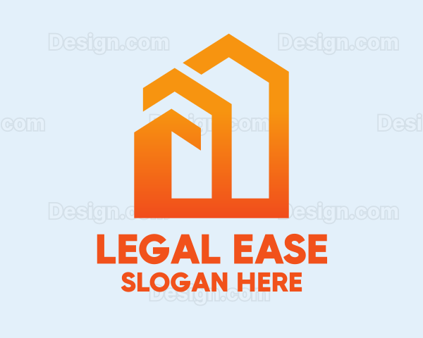 Orange Geometric House Logo