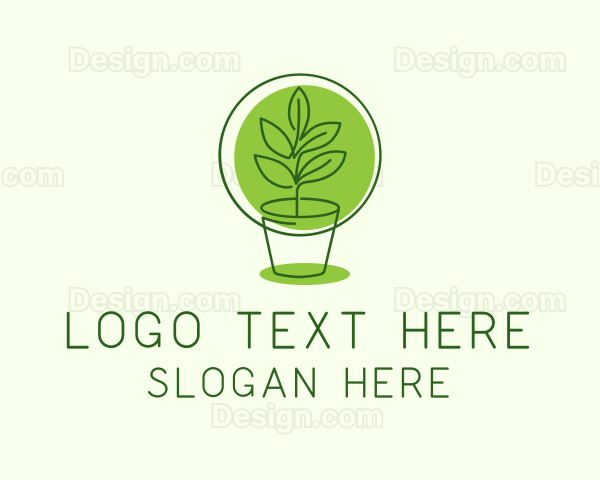 Indoor Plant Pot Monoline Logo