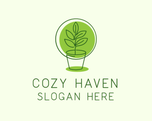 Indoor Plant Pot Monoline logo design