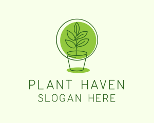 Indoor Plant Pot Monoline logo design