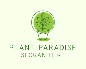 Indoor Plant Pot Monoline logo design