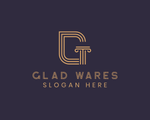 Column Pillar Letter G logo design