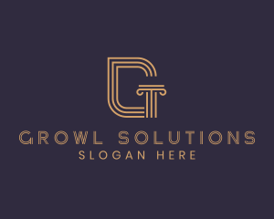 Column Pillar Letter G logo design