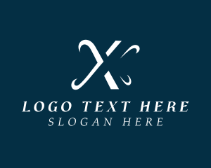 Negative Space Letter X logo