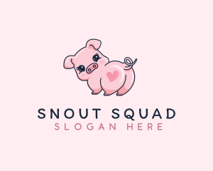 Cute Piglet Baby logo design