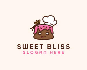 Cute Chef Cake logo design