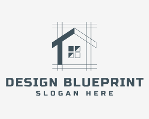 Minimalist House Blueprint logo